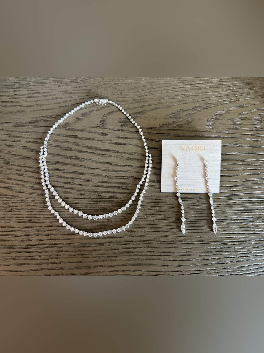 Nadri Cassi Double Row CZ Tennis Necklace CZ Tennis Necklace and Earrings